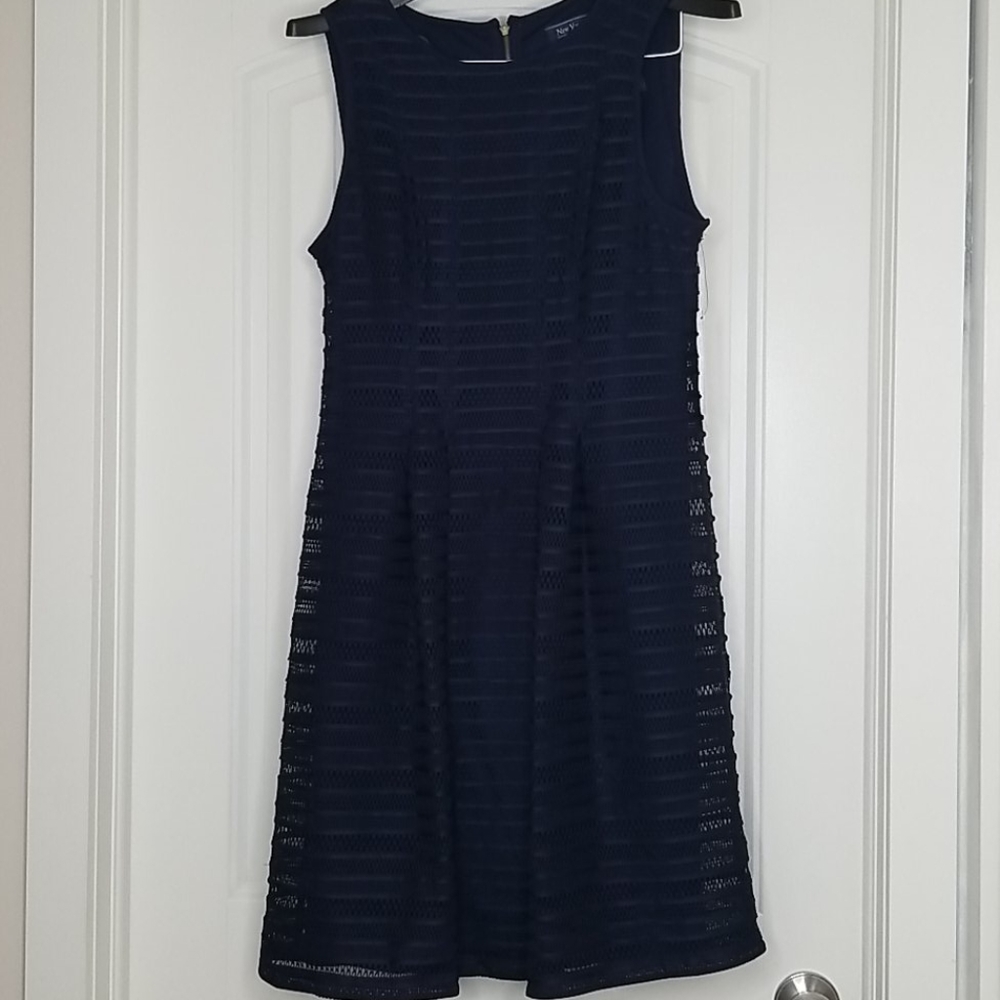 New York Clothing Co Navy Blue Lace Dress